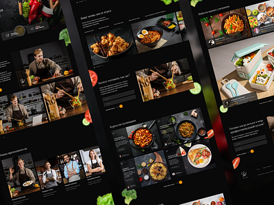 Landing page design of cooking lessons