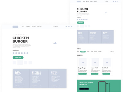 Prototyping stage for landing page of fast food