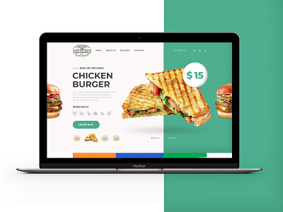 Design stage for landing page of fast food