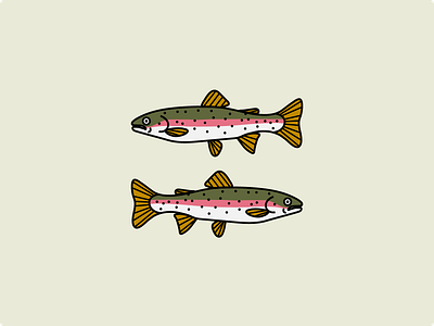 Peachtober Day 9 - Rainbow branding design fish fish illustration fish logo flat graphic design icon illustration illustrator inktober logo minimal peachtober rainbow rainbow trout trout vector