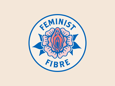 Feminist Fibre badge brand design brand identity branding crochet design feminism feminist fibre fibre art flat graphic design icon illustration illustrator logo logo design tattoo vector vulva