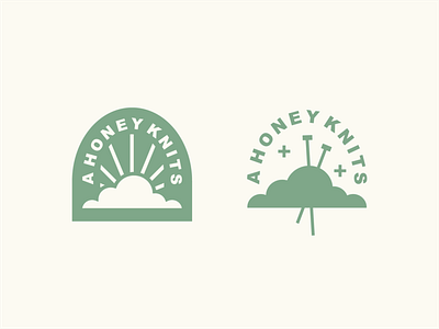A Honey Knits badge design badge logo branding cloud cloud logo clouds design flat graphic design icon illustration illustrator knit knitting knitwear logo minimal vector