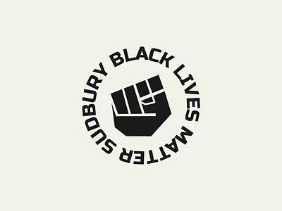 Black Lives Matter Sudbury badge badge design badge logo black lives matter black power blm branding design fist flat graphic design icon illustrator logo minimal vector