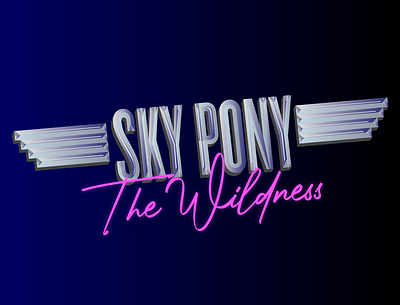 Sky Pony: The Wildness Logotype Design band logo branding design icon logo metallic music musical neon typography vector