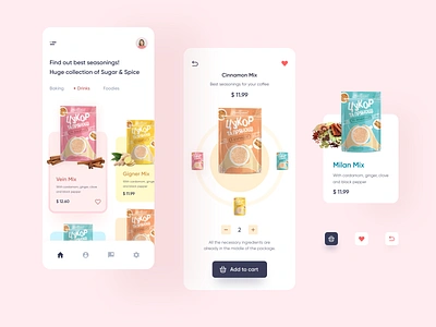 Sugar & Spice – Marketplace App app colorful concept figma food food and drink food app marketplace seasoning sugar ui design user inteface ux design