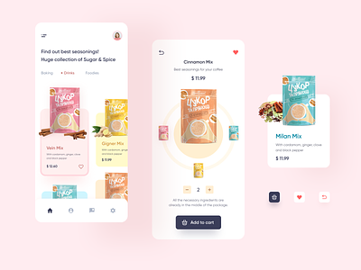Sugar & Spice – Marketplace App app colorful concept figma food food and drink food app marketplace seasoning sugar ui design user inteface ux design
