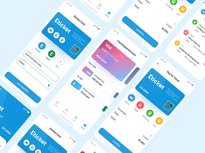 Eticket App - Transport Payment app bank card banking banking app colorful payment app payment form payments transfer money transition transport ui design user inteface ux design