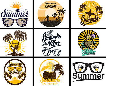Summer T-shirt Design Collection | Summer T-shirt Bundle Design