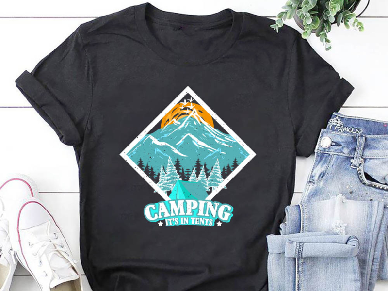 T-shirt Floriana and mountains,Unique handpainted tshirt,lake t-shirt,journey tshirt,Designer tshirt,custom t shirt,Shirt Art Clothing,river