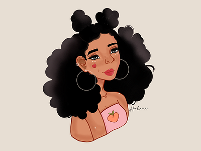 brown girl art artist cute girl design digital illustration digitalart drawing drawing art sketch dribble girl character illustration illustration art lineart peach peach girl