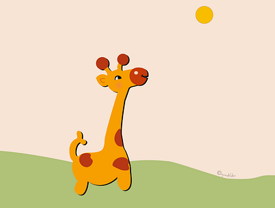 Giraffe adobe illustrator animal anjaanikalakaar art cute design digital art digital illustration dribble artist flat giraffe graphic design illustration minimal scene vector drawing