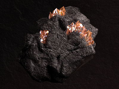 Treasure 3d 3d art cinema4d concept conceptual crystals dark maxonc4d orange render rock stone