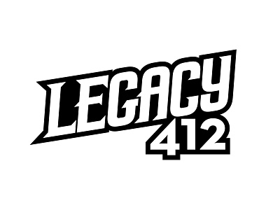 Legacy 412 black and white lettering logo typography youth group