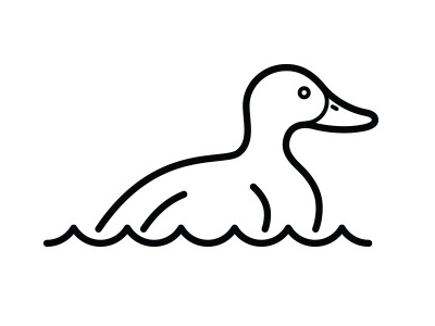 Duck Icon (Duck 4) animal duck icon line monoweight water waves