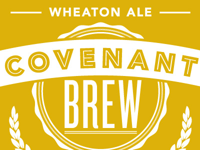 Wheaton Ale - Covenant Brew alcohol beer christian emblem gold hops label logo wheat wheaton wheaton illinois