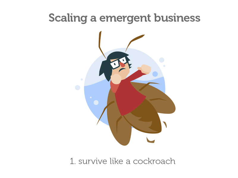 Scaling a emergent business aljovin business chesky cockroach gif illustration jose josealjovin scaling steps vectorial