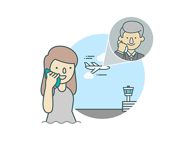 Roaming For Business airport business call icons plane roaming
