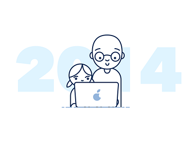 Me and Daniela at 2014 family parenting sketch illustration apple