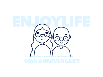 10th Anniversary business family sketch startup