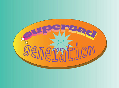 Supersad Generation | Stickers Tristes ): design illustration vector