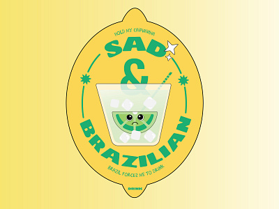 Sad & Brazilian | Stickers Tristes ): design illustration vector