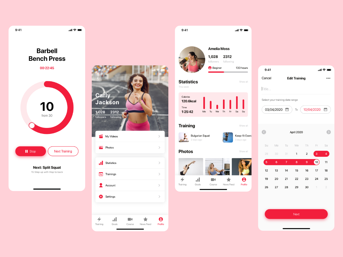 Fitness App UI - Part 4 by GumBum on Dribbble