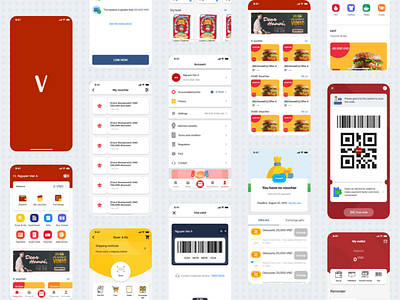 V App - A professional design for voucher and membership app adobe xd app barcode design free adobe xd gumbum membership point qrcode scan shopping ui ux v voucher wallet xd