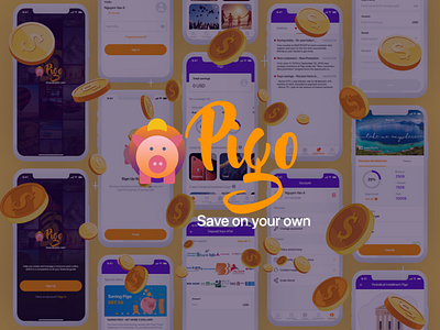 Pigo - Saving Money App account app bank deposit login money pigo saving saving app splash ui ux
