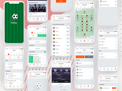 Gooal Football - Football Live Score App by Adobe Xd app football footballl app goal goal app gooal live score live score app setting soccer splash