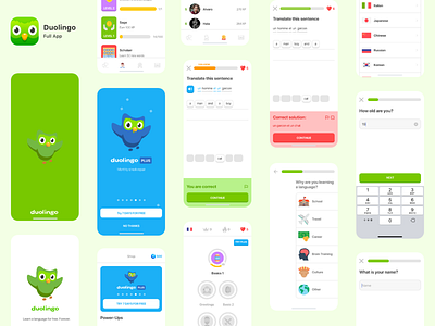 Duolingo - Full App - 37 Screens