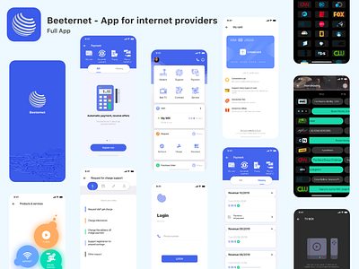 Beeternet - App for Internet Providers - Full App - 28 Screens beeternet card internet internet provider login payment splash support tv box