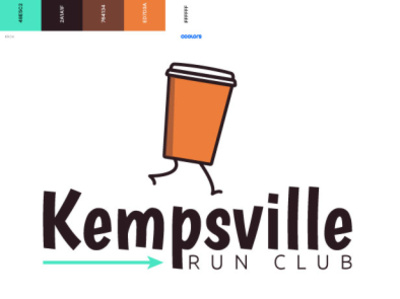 Kempsvill Run Club Logo Mockup design flat illustration logo vector