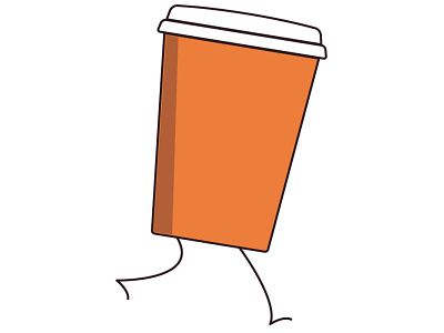 Running on Coffee design flat illustration illustrator