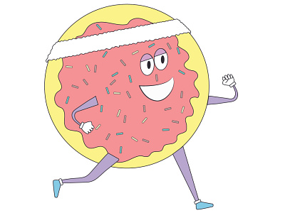 Running on Donuts design flat illustration illustrator minimal
