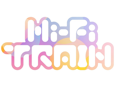 Hi-Fi TRAIN design flat gradient graphic illustrator logo logotype typography