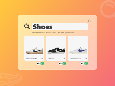 #DailyUI - Day 22 - Search dailyui search search bar search results shoes store ui ux
