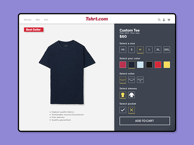 #DailyUI - Day 33 - Product Customization customize product dailyui ecommerce product ui ux web