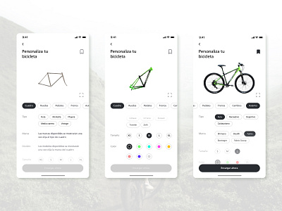Daily UI Challenge #033 - Customize Product app bicycle bike customize customize product daily ui dailyui design figma shop ui