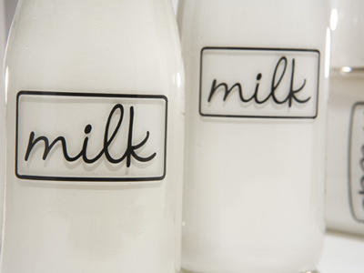 Milk bottle logo milk packaging typography