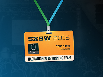 Nationwide Hackathon 2015 SXSW VIP Badge badge conference badge hackathon nationwide sketch 3 sxsw vip