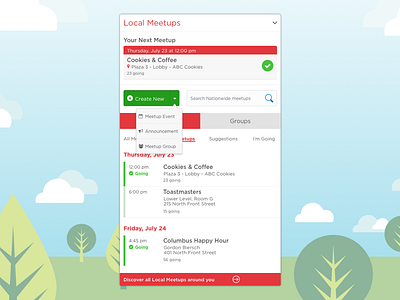 Onboarding Graphic: Meetup cards deck meetup nationwide sketch 3 ui user experience user interface ux