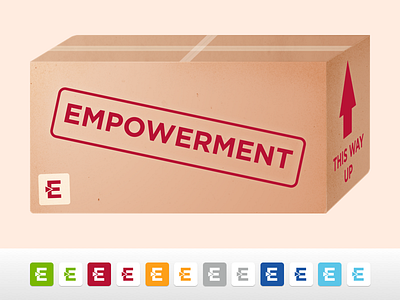 Empowerment Logo and Event Illustration box branding cardboard cardboard box empowerment illustration sketch 3 texture