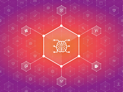 HEXAGON, BANG THE GONG, GET IT ON gradient icons pattern sketch wiretap