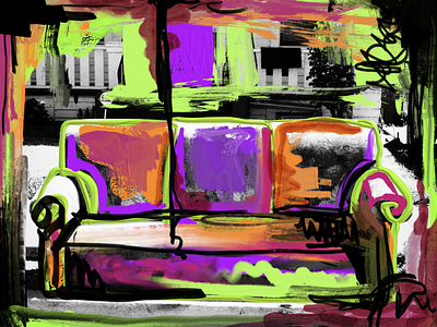 Abstract Couch applepencil art bright colorful couch design digital digitalart digitalpaint ipad paint painting