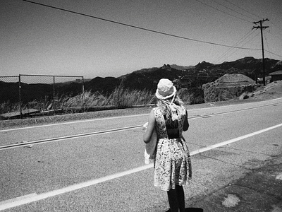 Latigo Canyon blackandwhite california girl photo photograph photography road