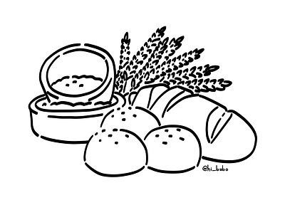 grains food app branding design hi bubo illustration kaonashi line lineart simple vector web