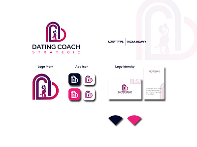 Dating Coach Logo app body branding connection dating gradient group couple heart icon identity letter lgbt love love passion match modern people huma pride waves women