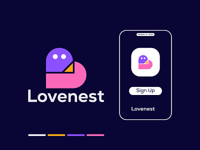 Dating Logo ! app branding catch connection couple dating logo gradeint heart icon identity link logo mark love love passion men modern soulmate tech wave womwn