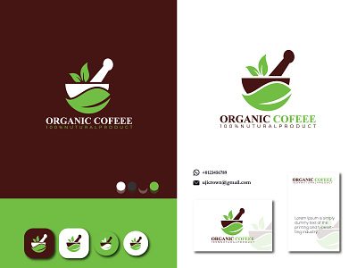 Organic Coffee Logo ! branding cofeee food gradeint graphic design hot drink iconic identity leaf letter mark logo logo design modern natural organic resturant