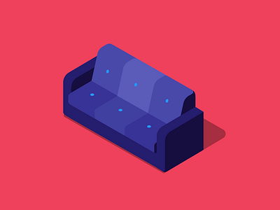 Couch Illustration chair couch fabric furniture home decorating interior isometric seat